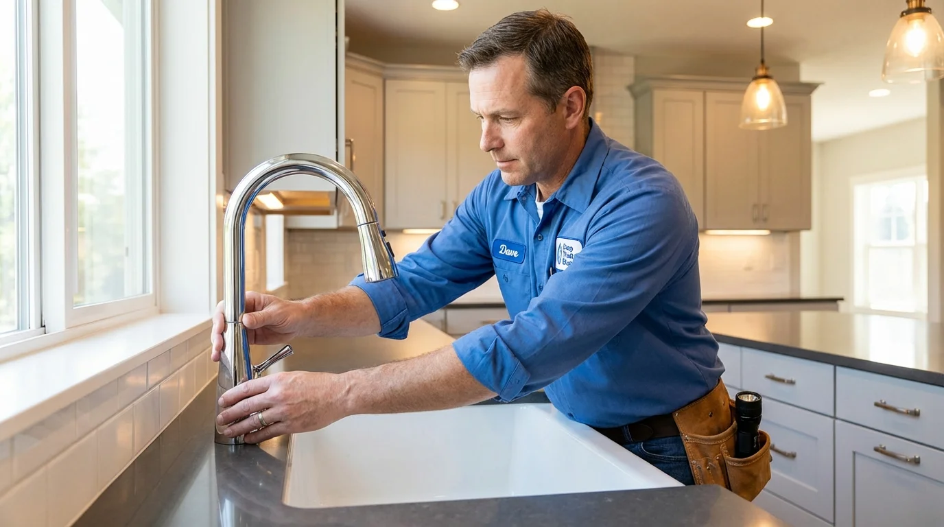 Kitchen faucet installation by Johns Plumbing LLC in Jamaica Plain